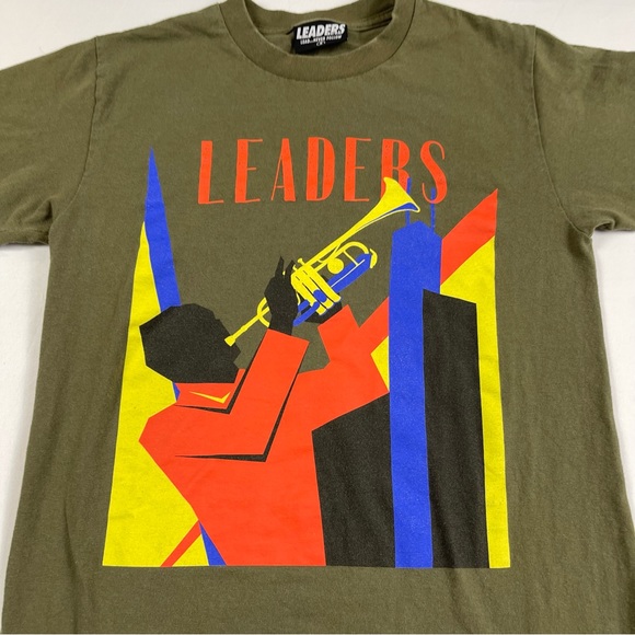LEADERS 1354 CHICAGO LDRS "DECO" TEE SHIRT Green Made In USA Size:Small - Picture 3 of 16